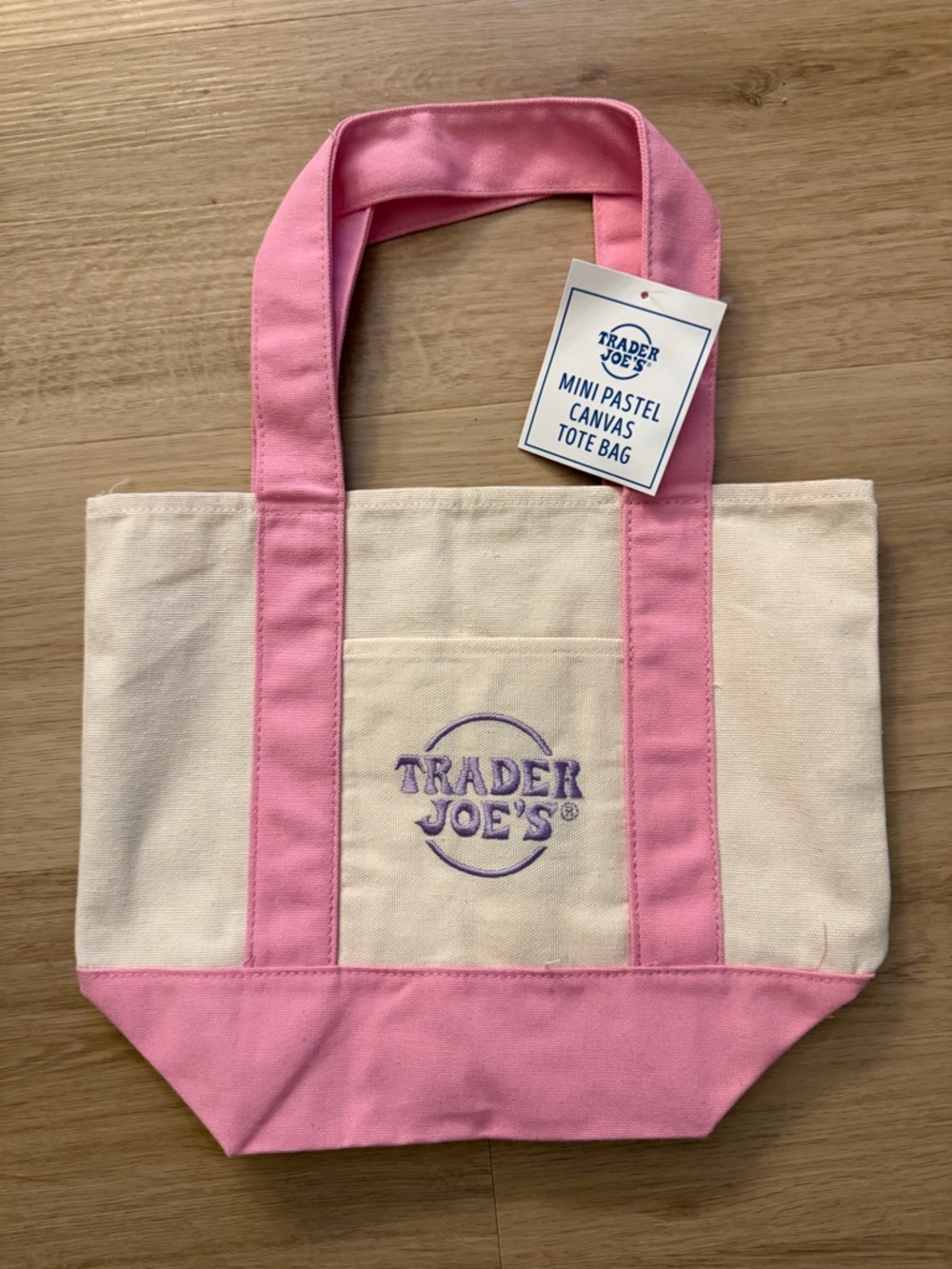 Trader Joe’s Pink Mini Canvas Tote Bag